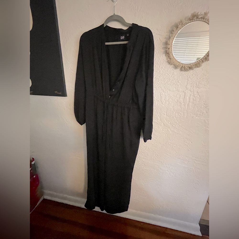 Gap LS Black Jumpsuit Petite Large